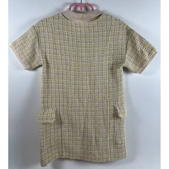 Zara Yellow and Beige Tweed Dress - Picture 7 of 16